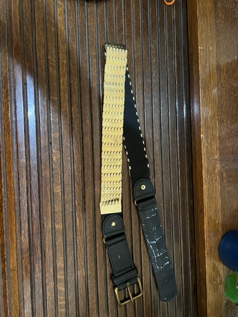 Ardene Black and Gold Studded Wide Belt small